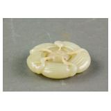 Chinese Hetian White Jade Carved Crane Pendant