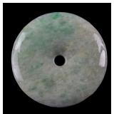 Burma White and Green Jadeite Carved Peace Pendant
