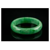 Burma Green Jadeite Carved Bangle