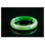 Burma Green Jadeite Carved Bangle