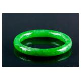 Burma Green Jadeite Carved Bangle