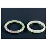 2 PC Burma Green Jadeite Carved Bangle