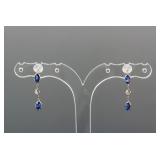 1.20ct Sapphire & 0.19ct Diamond Earrings CRV$800