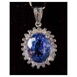 3.90ct Tanzanite & 0.40ct Diamond Pendant CRV$5000