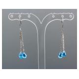 11.00ct Blue Topaz Drop Earrings CRV$1000