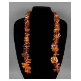 Chinese Natural Shape Amber Necklace