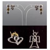 Set of Diamond Earrings & Diamond Pendant