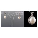 Set of Pearl Earring and Pendant