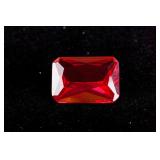 Emerald Cut 17.69 CT Pigeon Blood Red Ruby 18 x 13