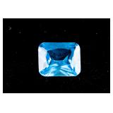SEA BLUE SAPPHIRE 7.05CT Emerald Cut 10X12mm