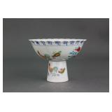 Chinese Doucai Porcelain Stem Bowl