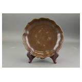 Chinese Xuande Style Brown Glazed Porcelain Plate