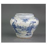Chinese Blue and White Porcelain Jar Wanli Mark