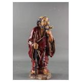 Chinese Red Pottery Immortal Statue Artist Stamped