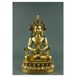 Chinese Fine Gilt Bronze Buddha Figure
