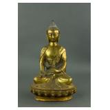 Chinese Gilt Bronze Figure of Medicine Buddha