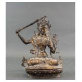 Chinese Gilt Bronze Manjushri Bodhisattva Statue