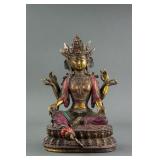 Chinese Ming Style Gilt Bronze Six-Arm Guanyin