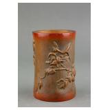 Chinese Small Bamboo Carved Brush Pot