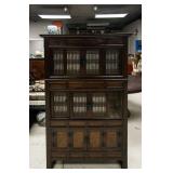 Korean Lacquered Elm Wood Kitchen Cabinet