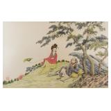 E. Schwartz Chinese Style Watercolour Paper Framed