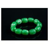 Chinese Green Hardstone Carved Bracelet