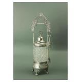 European Silver Plated Crystal Pickle Pot