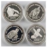 4 Albertville 1992 Olympic Fine Silver Medallions