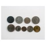 Nine Assorted World Coins