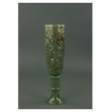 Fine Rare Chinese Imperial Green Jade Wine Vessel