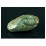 Chinese Fine Green Jade Carved Buddha Boulder