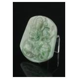 Chinese Green Jadeite Guanyin Pendant