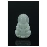 Chinese White Jadeite Carved Guanyin Pendant