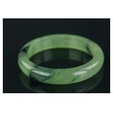 Chinese Mottled Green Jadeite Bangle