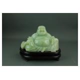 Qing Period Fine Green Jadeite Laughing Buddha