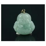 Laughing Buddha Jade Pendant With Certificate