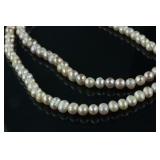 Pair of Chinese White Pearl Necklaces