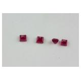 3.85ct Genuine Princess Cut Ruby Gemstones RV $400