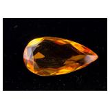 FACETED 47 Ct. Brazilian Yellow Citrine Pear Cut