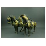 Pair of Chinese Bronze Horses