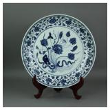 Ming/Qing Period Chinese BW Porcelain Charger