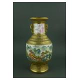 Qing Period Rare Gilt Famille Rose Porcelain Vase