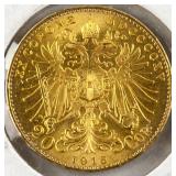 1915 Austro-Hungarian 20 Corona Gold (.900) Ducat