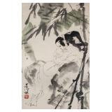 Yang Shanshen 1913-2004 Chinese Watercolour Roll