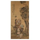 Ding Guanpeng ?-1771 Chinese Watercolour Scroll