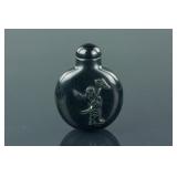 Chinese Black and Green Hardstone Snuff Bottle