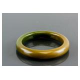 Chinese Mixed Brown and Green Hardstone Bangle