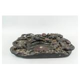 Chinese Qing Dragon Duan Ink Stone Signed Shi You