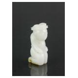 Chinese Fine White Jade Carved Man Pendant