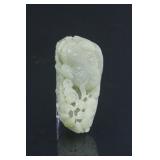 Chinese Hetian White Jade Carved Toggle